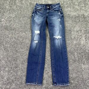 Silver Jeans Co. Jeans Womens 24/29 Blue Boyfriend Distressed Medium Wash Denim